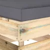  zöld impregnált fa elemes középső kanapé párnákkal