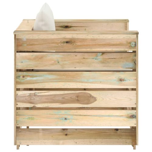  2 részes zöld impregnált fa kerti társalgó párnákkal