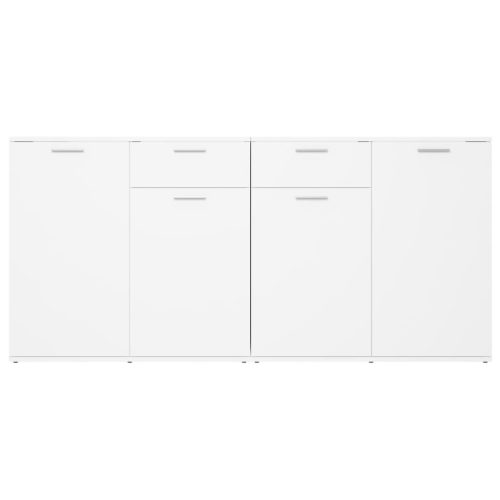  fehér szerelt fa tálalószekrény 160 x 36 x 75 cm