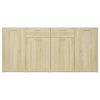  sonoma tölgy színű szerelt fa tálalószekrény 160 x 36 x 75 cm