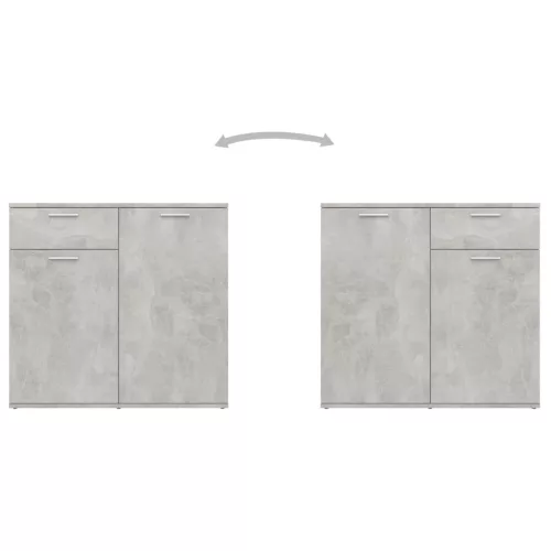  betonszürke szerelt fa tálalószekrény 160 x 36 x 75 cm