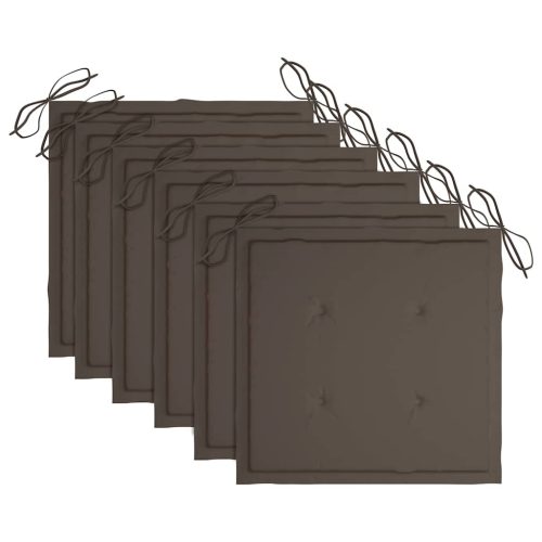  6 db összecsukható tömör akácfa kerti szék párnával