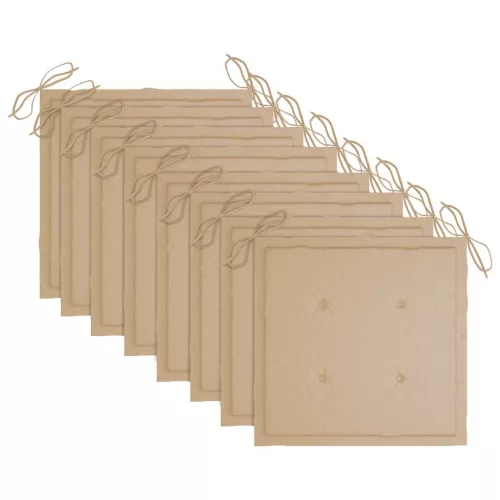  8 db összecsukható tömör akácfa kerti szék párnákkal