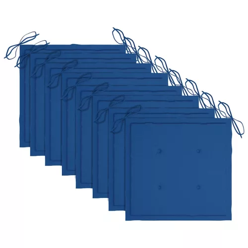  8 db összecsukható tömör akácfa kerti szék párnákkal