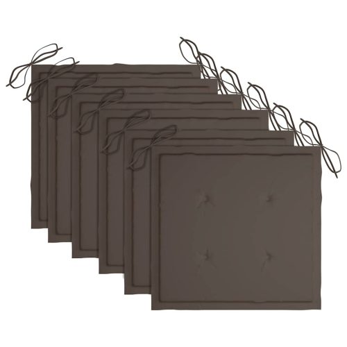  6 db összecsukható tömör akácfa kerti szék párnával