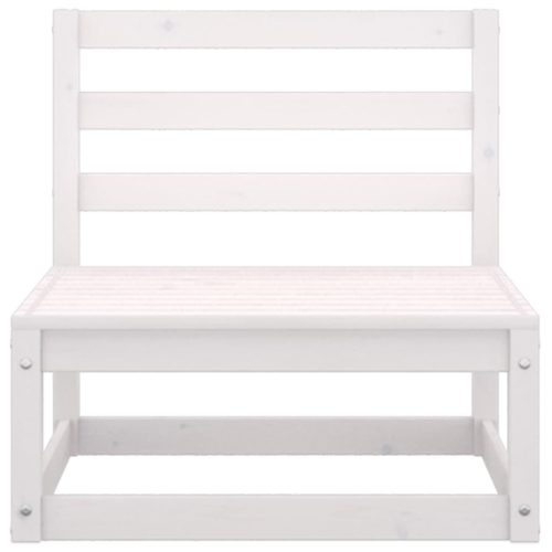  háromszemélyes fehér tömör fenyőfa kerti kanapé