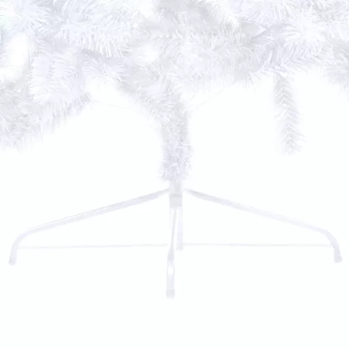  fehér megvilágított fél műkarácsonyfa gömb szettel 240 cm