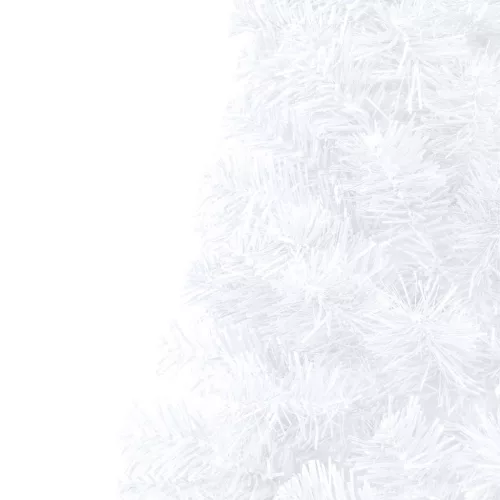  fehér megvilágított fél műkarácsonyfa gömb szettel 240 cm