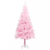  rózsaszín PVC megvilágított műkarácsonyfa gömb szettel 120 cm