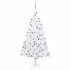  fehér PVC megvilágított műkarácsonyfa gömb szettel 210 cm