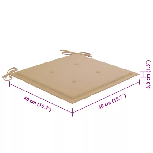  8 db összecsukható tömör akácfa kerti szék párnákkal