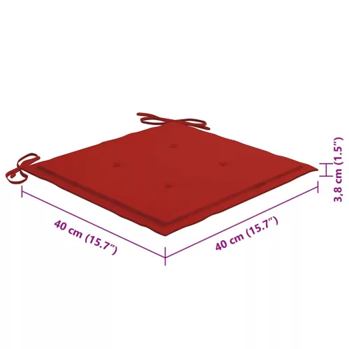  8 db összecsukható tömör akácfa kerti szék párnákkal