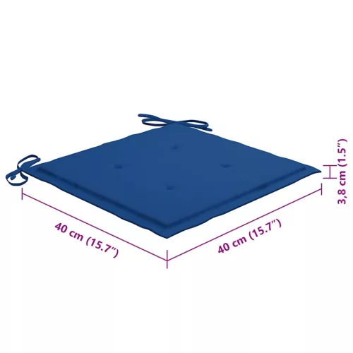  8 db összecsukható tömör akácfa kerti szék párnákkal