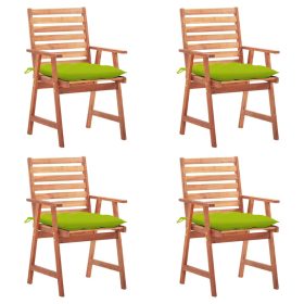  4 darab tömör akácfa kültéri étkezőszék párnával