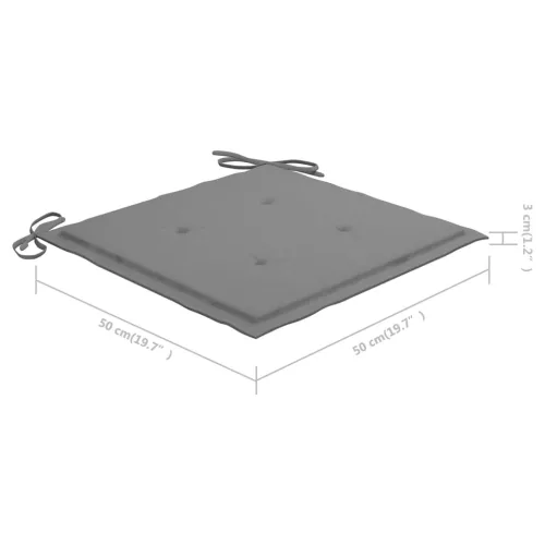  6 db tömör akácfa kültéri étkezőszék párnával