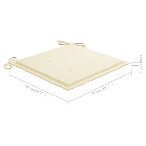  8 db tömör akácfa kültéri étkezőszék párnával