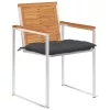  8 db tömör akácfa kerti szék párnákkal