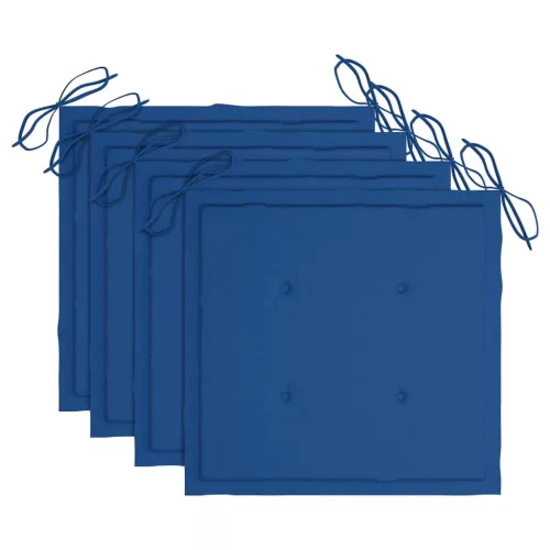  4 db tömör tíkfa kerti szék párnákkal