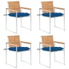  4 db tömör tíkfa kerti szék párnával