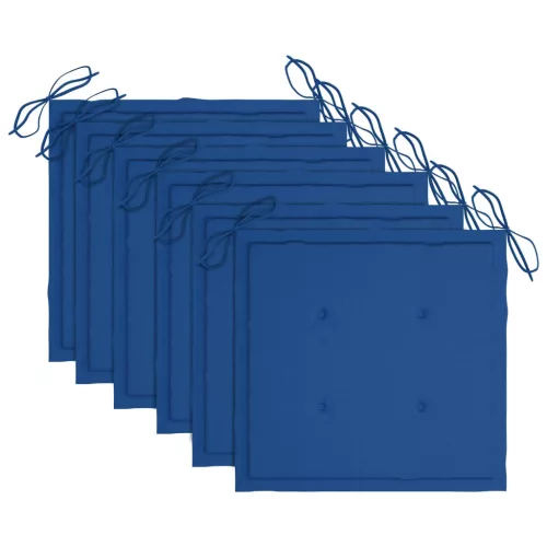  6 db tömör tíkfa kerti szék párnákkal