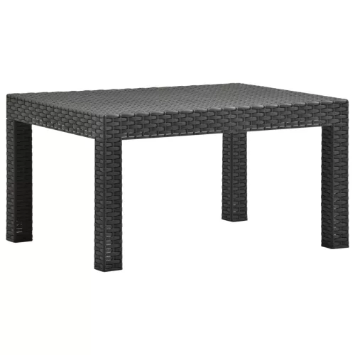  2 részes antracit PP rattan kerti bútorgarnitúra párnákkal