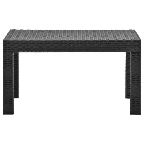  2 részes antracit PP rattan kerti bútorgarnitúra párnákkal