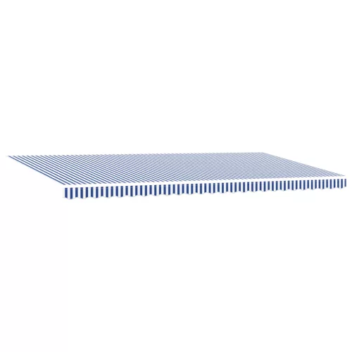  Behúzható napellenző with Kék és fehér 6 x 3 m Szövet és fém