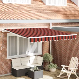    Behúzható napellenző Narancs és Barna 350 x 250 cm szövet