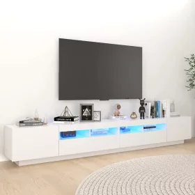  fehér TV-szekrény LED-lámpákkal 260 x 35 x 40 cm