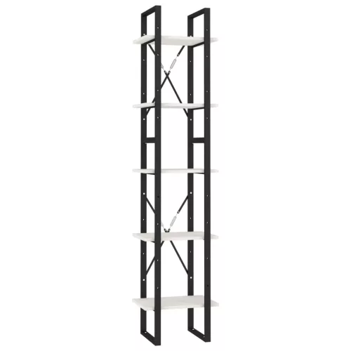  ötszintes fehér fenyőfa könyvszekrény 40 x 30 x 175 cm