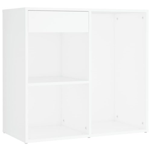  fehér szerelt fa fésülködőasztal LED-ekkel és szekrénnyel