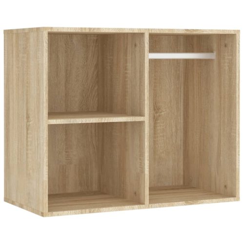  sonoma színű szerelt fa LED-es fésülködőasztal 2 szekrénnyel