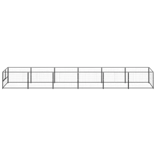 fekete acél kutyakennel 6 m²
