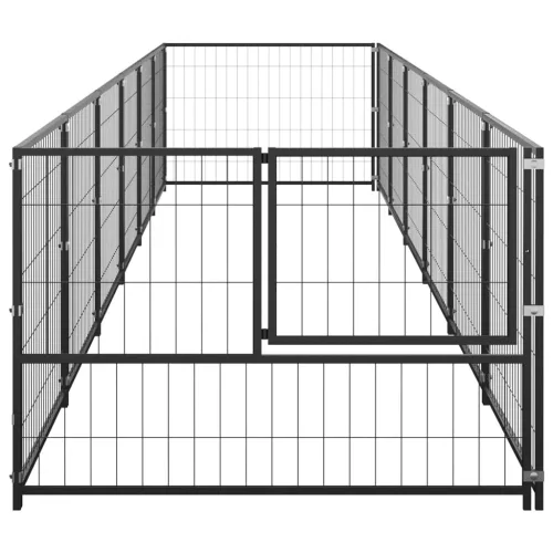  fekete acél kutyakennel 6 m²