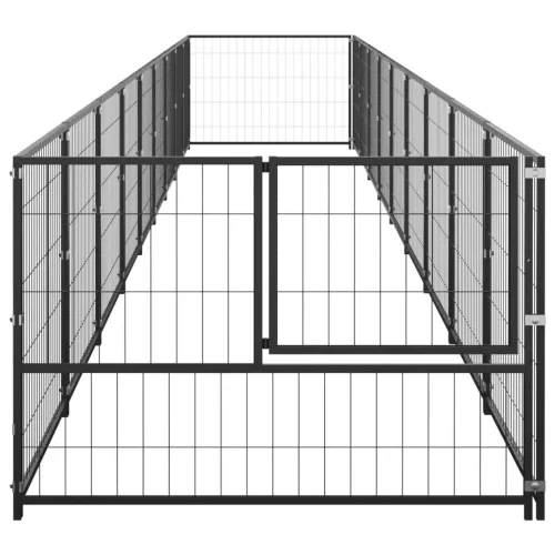  fekete acél kutyakennel 9 m²