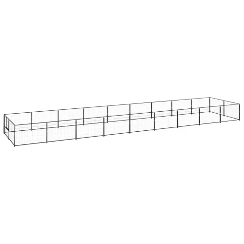  fekete acél kutyakennel 18 m²