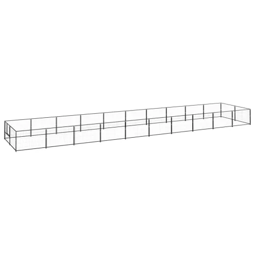  fekete acél kutyakennel 20 m²