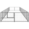  fekete acél kutyakennel 20 m²