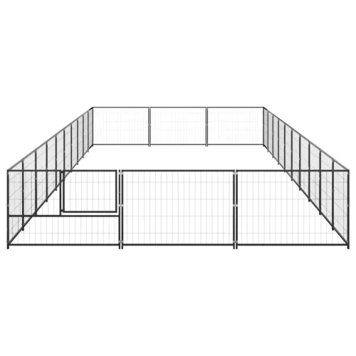  fekete acél kutyakennel 30 m²