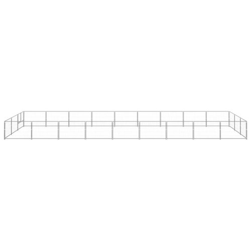  ezüstszínű acél kutyakennel 27 m²