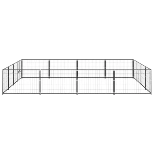  fekete acél kutyakennel 16 m²