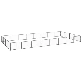  fekete acél kutyakennel 32 m²