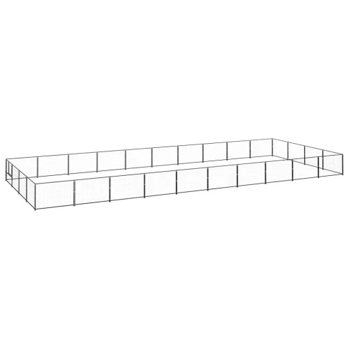  fekete acél kutyakennel 40 m²