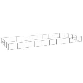  ezüstszínű acél kutyakennel 40 m²