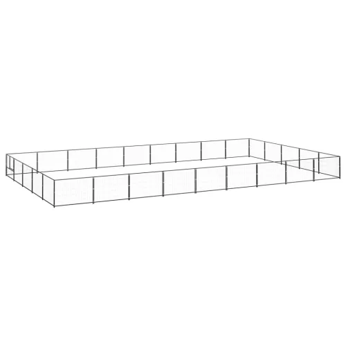  fekete acél kutyakennel 45 m²