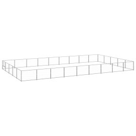  ezüstszínű acél kutyakennel 45 m²