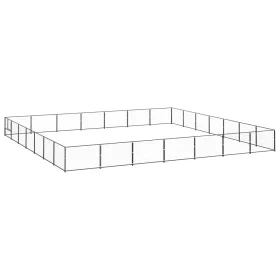  fekete acél kutyakennel 49 m²