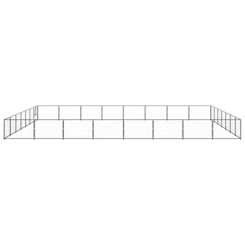 fekete acél kutyakennel 56 m²