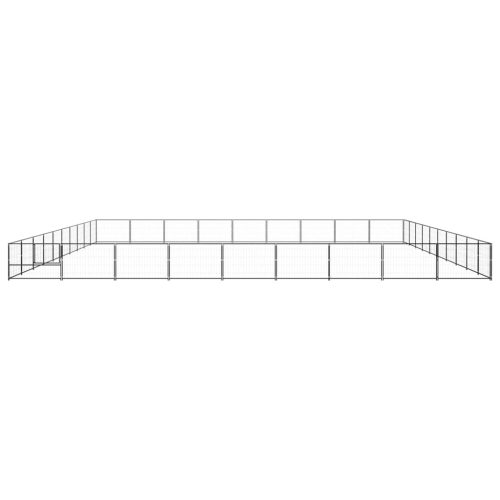  fekete acél kutyakennel 90 m²