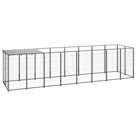  fekete acél kutyakennel 4,84 m²  
